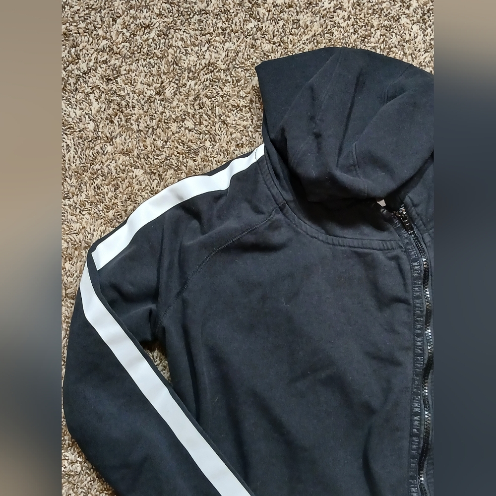 Victoria Secret Pink Black Zip Up Hoodie Size M - Picture 5 of 9